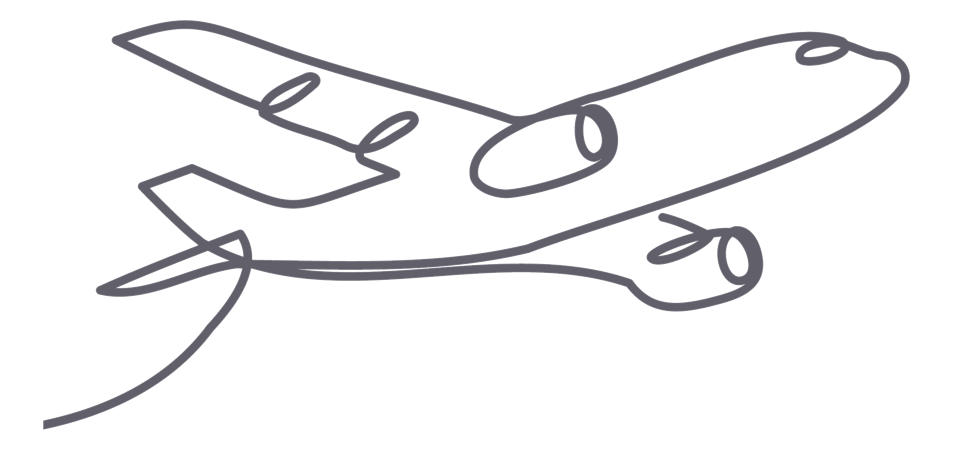 Line drawing of an airplane