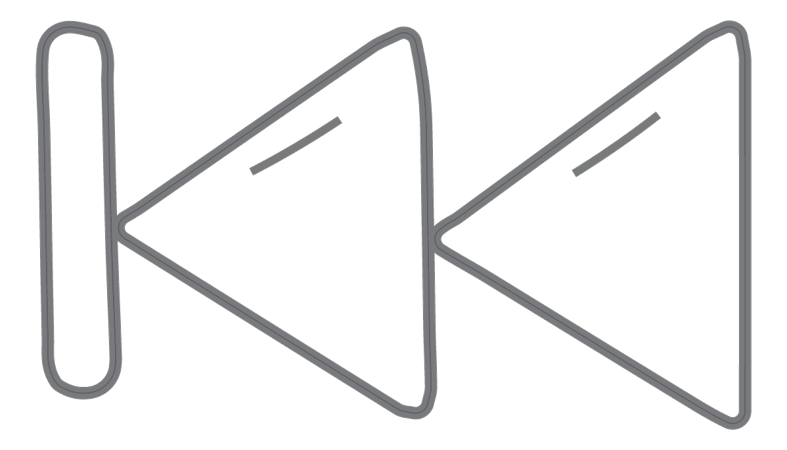 Rewind symbol line drawing